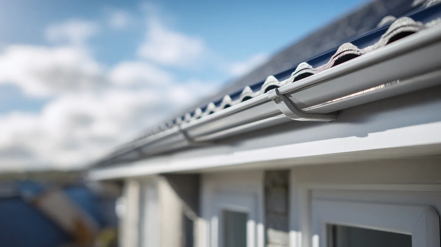 New white uPVC fascia, soffit and guttering on a tiled roofline